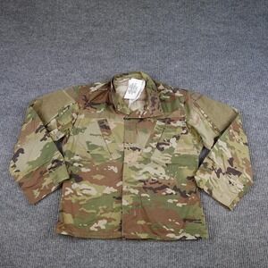 Military Combat Coat Mens Small X-Short Multicam Camo Button Jacket Army